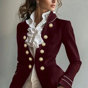 Women’s Lightweight Hi-lo Fitted Military Style Blazer